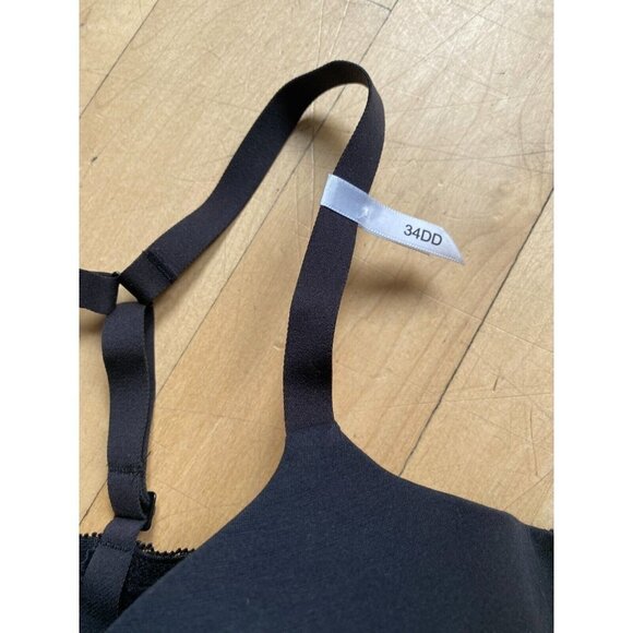 DKNY bra black underwire size 34DD BNWOT adjustable straps T-back - Picture 3 of 7